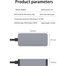 DMR Home USB Type-C 2.5gbps Ethernet Adaptörü – 10/100/1000/2500MBPS Hız Desteği, Windows ve Mac Uyumu, Bağlantı, USB 3.0 & Type-C Portları, Harici Güç Kaynağına Ihtiyaç Yok | ZR1144