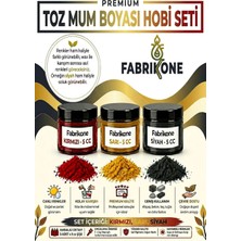 Fabrikone 3'lü Set Premium Parafin Soya Wax Toz Mum Boyası Hobi Seti - 5 cc (Kırmızı, Sarı, Siyah) BKFAB3KSRS5G
