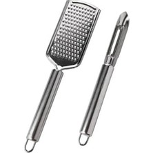DMR Home Paslanmaz Çelik El Rendesi ve Soyacak Oyacak Seti, 2 Parça, Beyaz, Ergonomik Tasarım, Gıda Güvenli