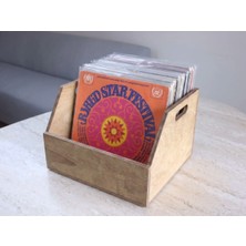 Limon Dekor Ahşap 12" LP Plak Sandığı Ceviz Rengi - Organizer Kutu - Wooden 12" LP Record Box