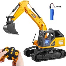 Gokidy 1:24 Ölçek Uzaktan Kumandalı Full Fonksiyon 360 Derece Dönen Şarjlı Işıklı Kepçe Iş Makinası Kazıcı Ekskavatör
