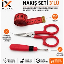 İplixa Iplixa 3’lü Nakış ve Dikiş Seti – Mezura, Nakış Makası ve Ilik Açıcı Pratik Terzi Seti