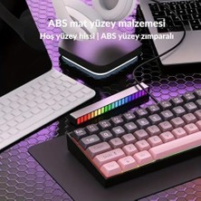 DMR Home 65% Kablolu Hotswap Mekanik Oyun Klavyesi,68 Tuşlu Taşınabilir Anti-Ghosting Klavye,gökkuşağı Arkadan Aydınlatmalı Programlanabilir,ergonomik, Ajazz AK680 Pembe | Brown Switch