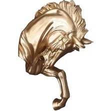 Vivense Şahlanmış At Duvar Büstü, Gold