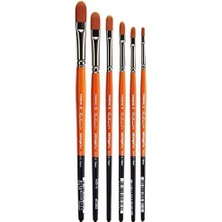 DMR Home Radiant 6500 Filbert Serisi Premium Altın Sentetik Fırçalar, Akrilik, Yağlı Boya ve Için, 6'lı Set (Boyutlar: 2, 4, 6, 8, 10, 12)