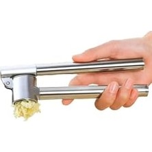 DMR Home Sarımsak Ezici, Paslanmaz Çelik Sarımsak Presi, Sarımsak Kesici, Sarımsak Ezici, Sağlam Paslanmaz Çelik Saplı, Pratik Bir Mutfak Yardımcısı ve Mutfak Aleti, 15,8 x 5 cm