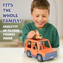 DMR Home Bluey Heeler Road Trip 4WD Araç, Eklemli Biber Figürü Dahil, Açık Çatılı, 4 Figürü Kolayca Takabilir, Tüm 6,5 cm (Ayrı Satılan) Için Ideal