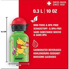 DMR Home The Pooh Çocuk Içecek Şişesi (0,3 L), Zararlı Madde Içermeyen, Sızdırmaz Kapaklı Çocuk Şişesi, Tüy Giderek Hafif Alüminyum Içecek Şiş