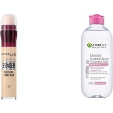 DMR Home New York Anti Age Eraser Kapatıcı, 00 Ivory, 6.8 ml + Skin Naturals Micellar Kusursuz Makyaj Temizleme Suyu (400 Ml)