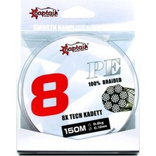 Captain X8 Kadett Tech Pe 8 Örgü Spin Ipi 150MT Dark Green Standart-0.18 mm