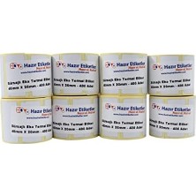 DMR Home Eko Termal Etiket(Sürsajlı) 40MM x 20MM Toplam 3200 Adet 8 Rulo, Ruloda 400 Lü Sarılmış 40MM Çapında Örtücü Kapatma Etiketi Taşınabilir Barkod Yazıcılar ile Uyumlu