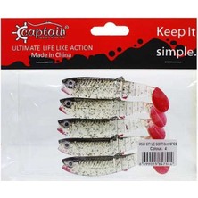 Captain 3569 Style Soft 8cm Levrek Silikonu 5li Paket Suni Yem 4