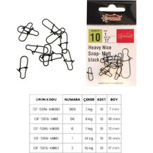 Captain 5016 Sahte Balık Klipsi Snap Inox 10LU Paket Mat Black Standart-0
