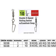 Captain 5038 Double Fırdöndülü Coastlok Klips 10LU Paket Black Nikel Standart-1
