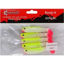Captain 3569 Style Soft 8cm Levrek Silikonu 5li Paket Suni Yem 7
