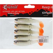 Captain 3569 Style Soft 8cm Levrek Silikonu 5li Paket Suni Yem 3