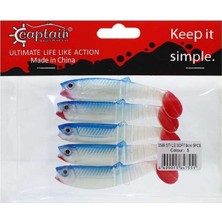 Captain 3569 Style Soft 8cm Levrek Silikonu 5li Paket Suni Yem 5