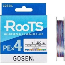 Gosen X4 Roots Pe 4 Örgü Spin Ipi 200MT Multi Color Standart-0.8 Pe