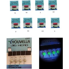 Captain Youvella 6397 Mafsallı Lrf Jig Head Glow Head 4lü Paket Standart-2 gr