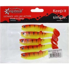 Captain 3569 Style Soft 8cm Levrek Silikonu 5li Paket Suni Yem 6