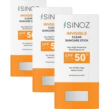 DMR Home Sinoz Nemlendirici Şeffaf Stick Güneş Kremi SPF50+ 15 gr (3 Paketi)