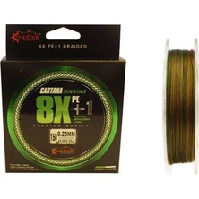 Captain Castana Sinking 8x+1 Silicone Coating Ip Misina 150MT Camoo Standart-0.23 mm