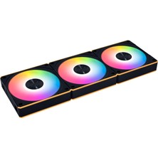 DMR Home Li Unı Fan cl Kablosuz 120 - Üçlü Paket - 2,4 Ghz Kablosuz Sinyal Rgb ve Pwm Pc Kasası Fanlar Kontrolü - Çift Kontrollü Işık Bölgeleri - 28MM Fdb - Kontrol Cihazı Dahil ve Gerekli - Siyah