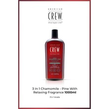 American Crew 3-in-1 Chamomile & Pine with Relaxing Fragrance 1000 ml – Şampuan + Saç Kremi + Duş Jeli | Rahatlatıcı Papatya & Çam Özlü Erkek Bakım Ürünü