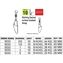 Captain 5033 New Hoked Klips 10LU Paket Black Nikel Standart-1-0