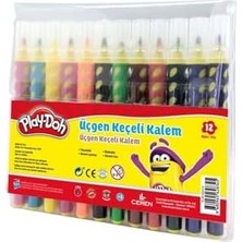 DMR Home Play-Doh 12 Renk Üçgen Fırça Uçlu Kalem Pp Kutu