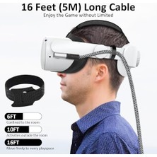 DMR Home Vr-C Oculus ile Uyumlu Vr5 Link Kablosu 5 M, 5gbps USB 3.2 Gen 1 Hızlı Veri Aktarımı, Hızlı Şarj Usb-C, 2 Uyumlu (Type C To Type C) Kablo; Sanal Gerçeklik Gözlüğü Uyumlu