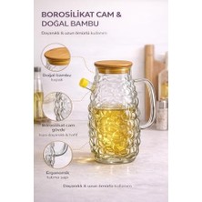DMR Home Cam Yağdanlık, 1000 Ml-1lt, Sızdırmaz, Bambu Kapak
