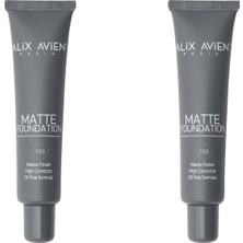 DMR Home Uzun Süre Kalıcı Doğal Mat Bitişli E Vitamini Içeren Mat Fondöten - Foundation 406 Light Peach (2 Paketi)