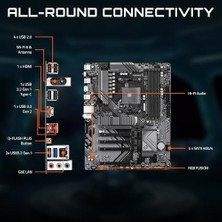 DMR Home Gıgabyte B550 Eagle Wıfı6 Anakart, Amd Am4 Ryzen 5000 Işlemcileri, Atx, Ddr4, 2x M.2, Pcıe 4.0, Wıfı6, 1gbe Lan, Ez-Mandalı Destekler