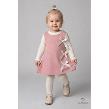 Babyden's Kız Çocuk Fitilli Elbise %100 Pamuk,uzun Kollu,fiyonklu,yumuşak Dokulu, Şık Günlük,özel Gün Elbisesi