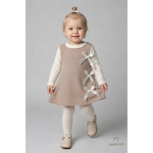 Babyden's Kız Çocuk Fitilli Elbise %100 Pamuk,uzun Kollu,fiyonklu,yumuşak Dokulu, Şık Günlük,özel Gün Elbisesi