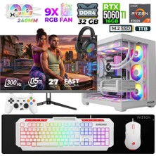 Xaser Helmet X60 Ryzen 7 5700X 32GB Ram 1tb M.2 Nvme SSD 16GB RTX5060 Ti Sıvı Soğutmalı 27" 300Hz Oyuncu Tavsiye Sistem