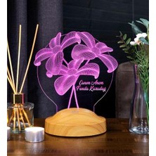 DMR Home Çiçekli Hediye, Günü Hediyesi Çiçek Buketi Kişiye Özel LED Lamba