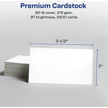 Expresstore Laser Kartvizitler, 2 x 3.5-Inç, Beyaz, Box 2500 Kart (5911)