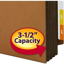 Expresstore Uç Sekmesi Cebi, Güçlendirilmiş Düz Kesim Tab, 3-1/2 Inç Genişletme, Ekstra Geniş Harf Boyutu, Koyu Kahverengi Köşebentli Redrop, Kutu Başına 10 (73681)