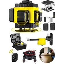 Expresstore Pro Alman Kaucuk 360° 12 Köşe Otomatik Hizalamalı Çizgili Lazer Metre