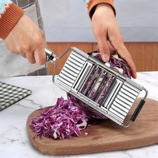 Expresstore Ayarlanabilir 3 Farklı Başlıklı Tutmalı Sebze Dilimleyici Peynir Rendeleyici Aparat, Metal Sağlam Rende