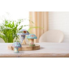DMR Home Jim Shore Heartwood 's Meadow Mushrooms Minyatür Heykelcik Seti, 6,5 Cm, Çok Renkli