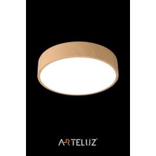 DMR Home Ahşap Görünümlü Modern Metal Plafonyer Avize (30 Cm)