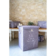 DMR Home Pazar Kapısı Keçe Çok Amaçlı Kapaklı Düzenleyici Kutu 55 x 41 x 30 cm (, Gri)