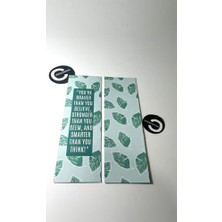 Expresstore Ingilizce Yazılı Kitap Ayracı Çift Taraflı Ayraç Bookmark Hediyelik Okul Kurs Birthday Ayraç Yeşil Yapraklı 20LI