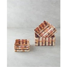 DMR Home Modern Square Kağıt Ip Sepet Kahve 26X26X12 cm