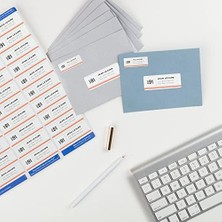 Expresstore Beslemeli Kolay Soyulabilir Yazdırılabilir Adres Etiketleri, 1" x 2-5/8", Beyaz, 3.000 Boş Posta Etiketi (08460)