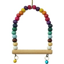 Expresstore Ahşap Boncuklu Muhabbet Kuşu Salıncağı 13X9 cm
