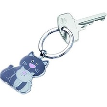 Expresstore Benny Anahtarlık - KR14-11/PU - Anahtarlık Kalpli Ayıcık - Metal Döküm - Parlak - Krom Kaplama - Lila- Orijinal